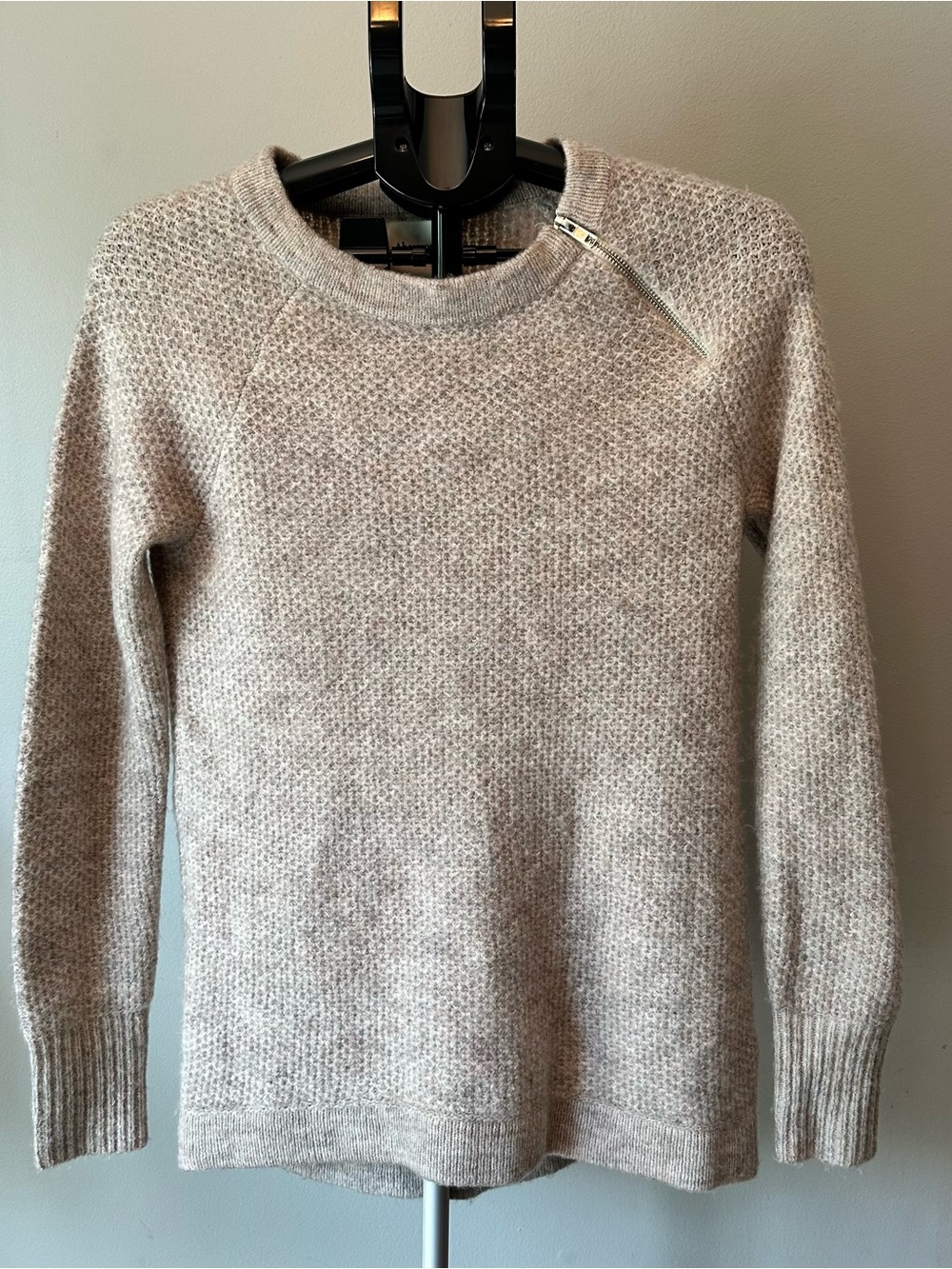 Abercrombie and Fitch Zipper Sweater XS Beige Melange Gorpcore Cabincore